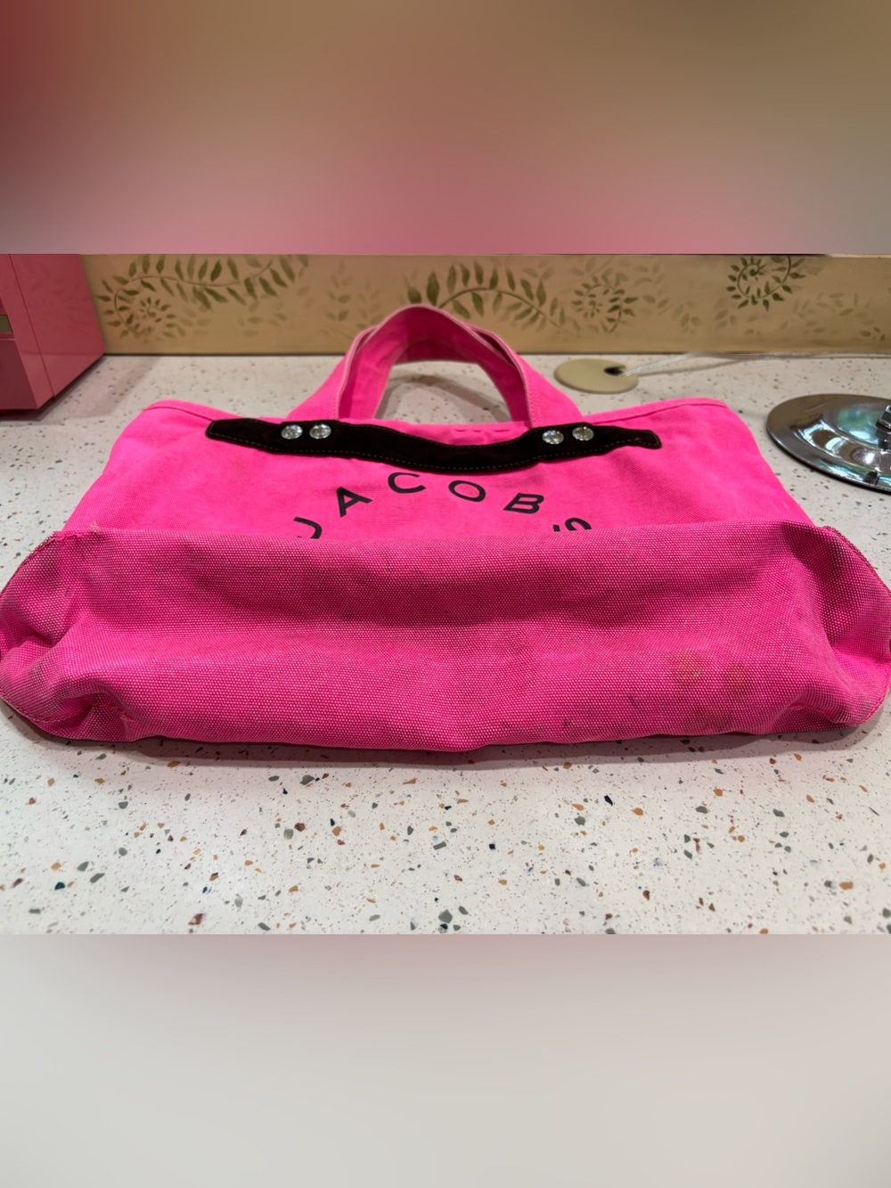 Marc Jacobs Hot‎ Pink Canvas Logo Tote - Picture 4 of 14
